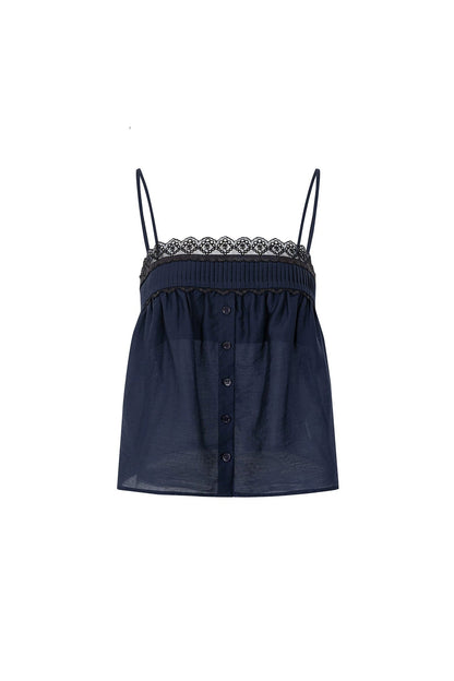 Tencel Lace-Trimmed Camisole Top Set-Up