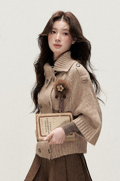 Double-Breasted Knit Jacket