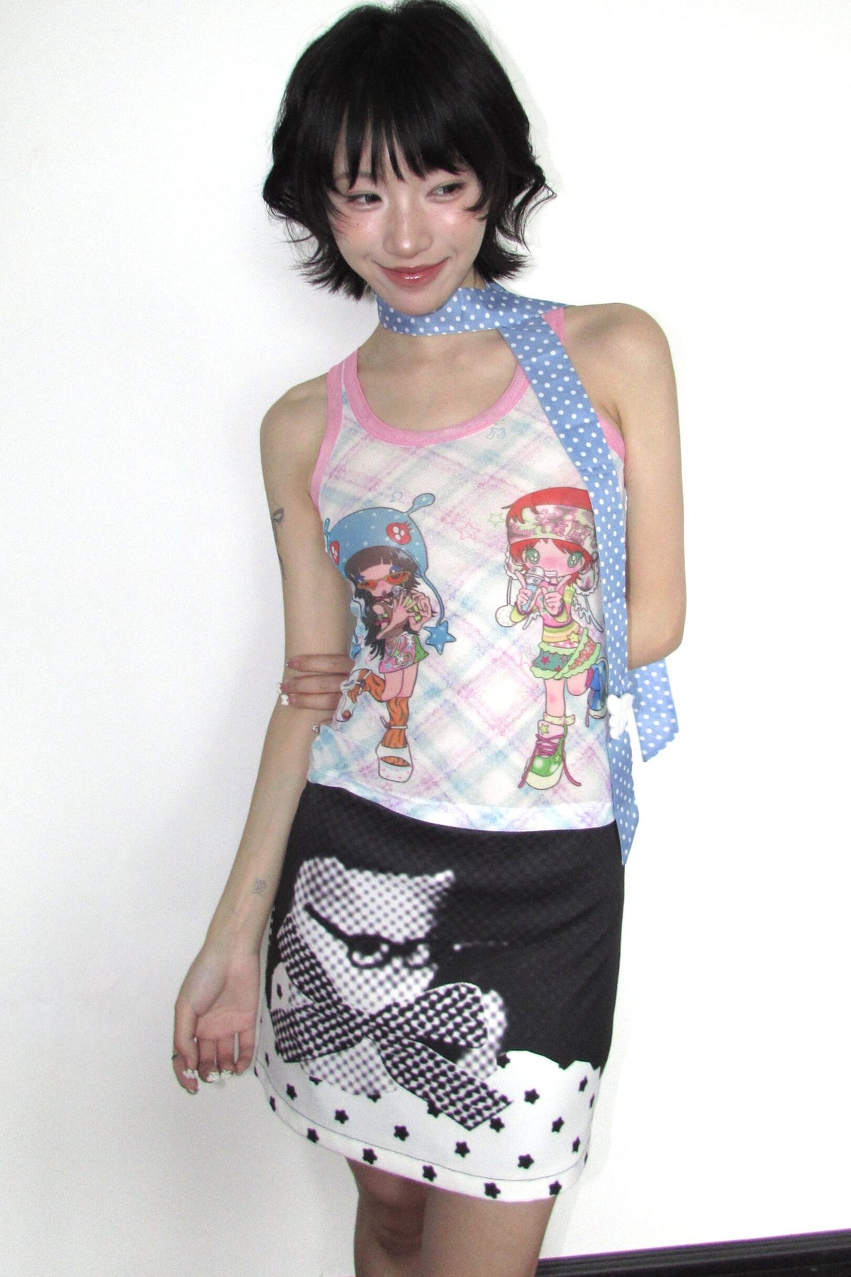 Cat Star Polka Dot Skirt