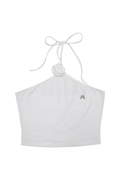 Rose Brooch Knitted Camisole Top