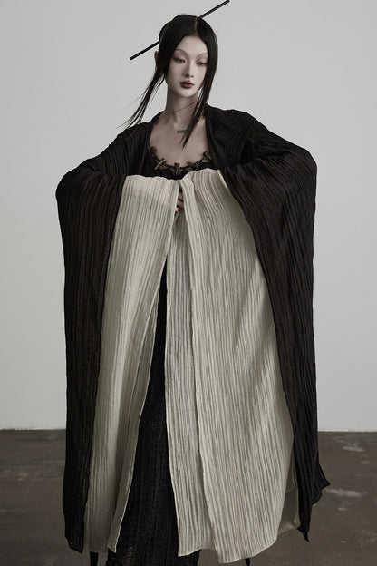 Oversized Detachable Wide Sleeve Hooded Jacket