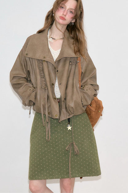 Punk Style Brown Leather Jacket