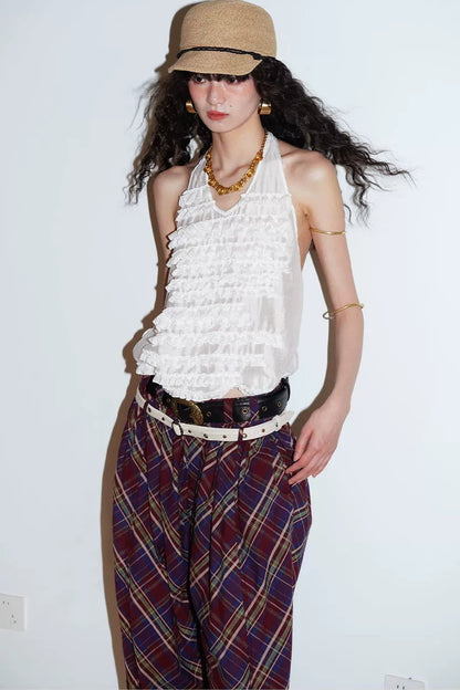 Lyocell Ruffle Halter Top