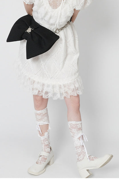 Bowknot Pleated Shoulder Bag