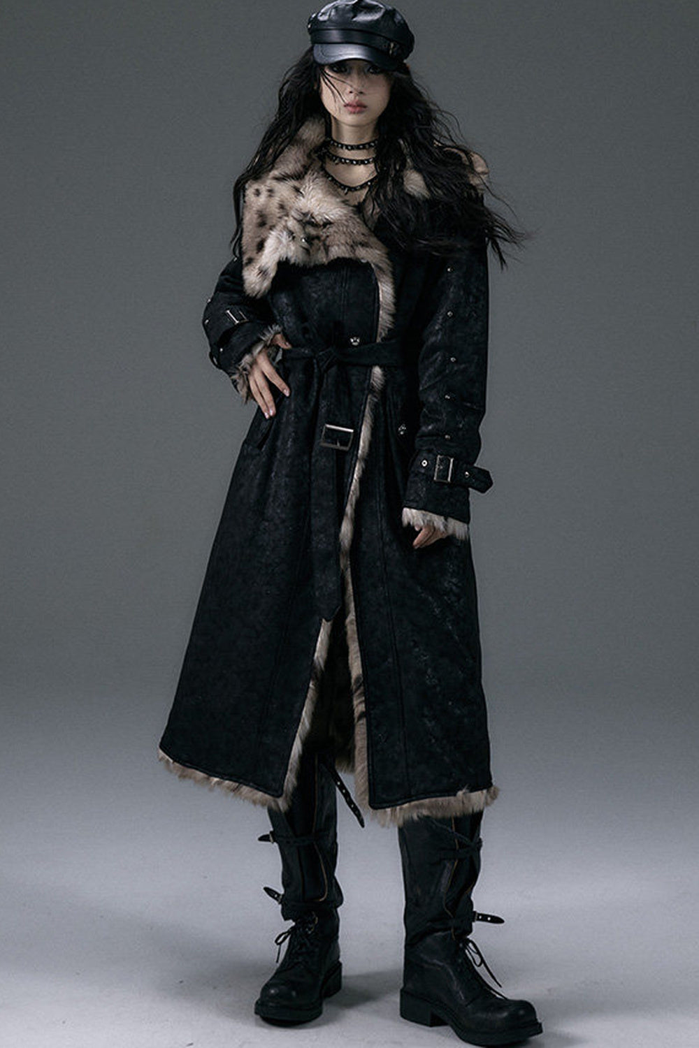Reversible Suede Leopard Fur Coat