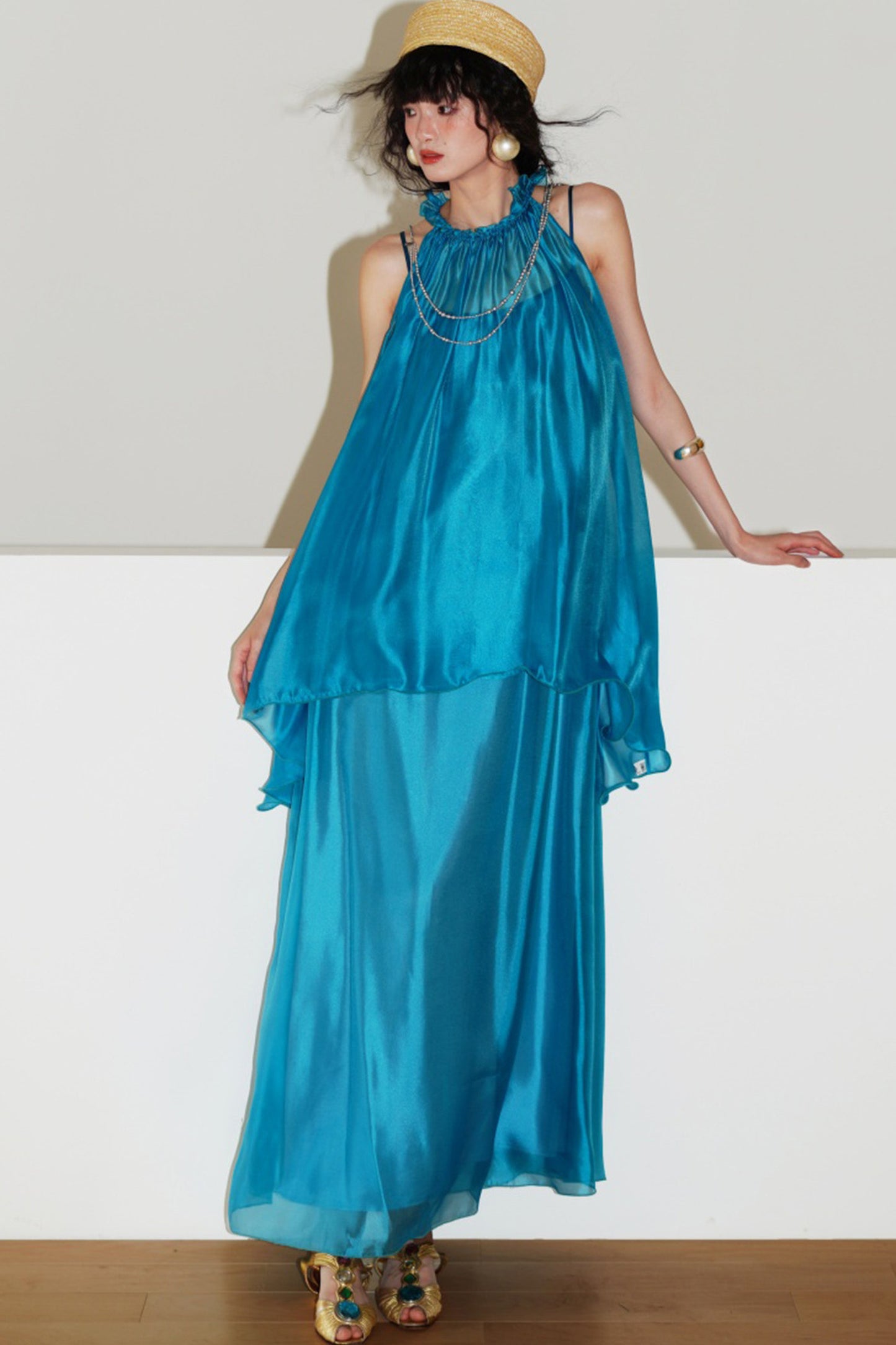 Pearlescent Gauze Dress Set