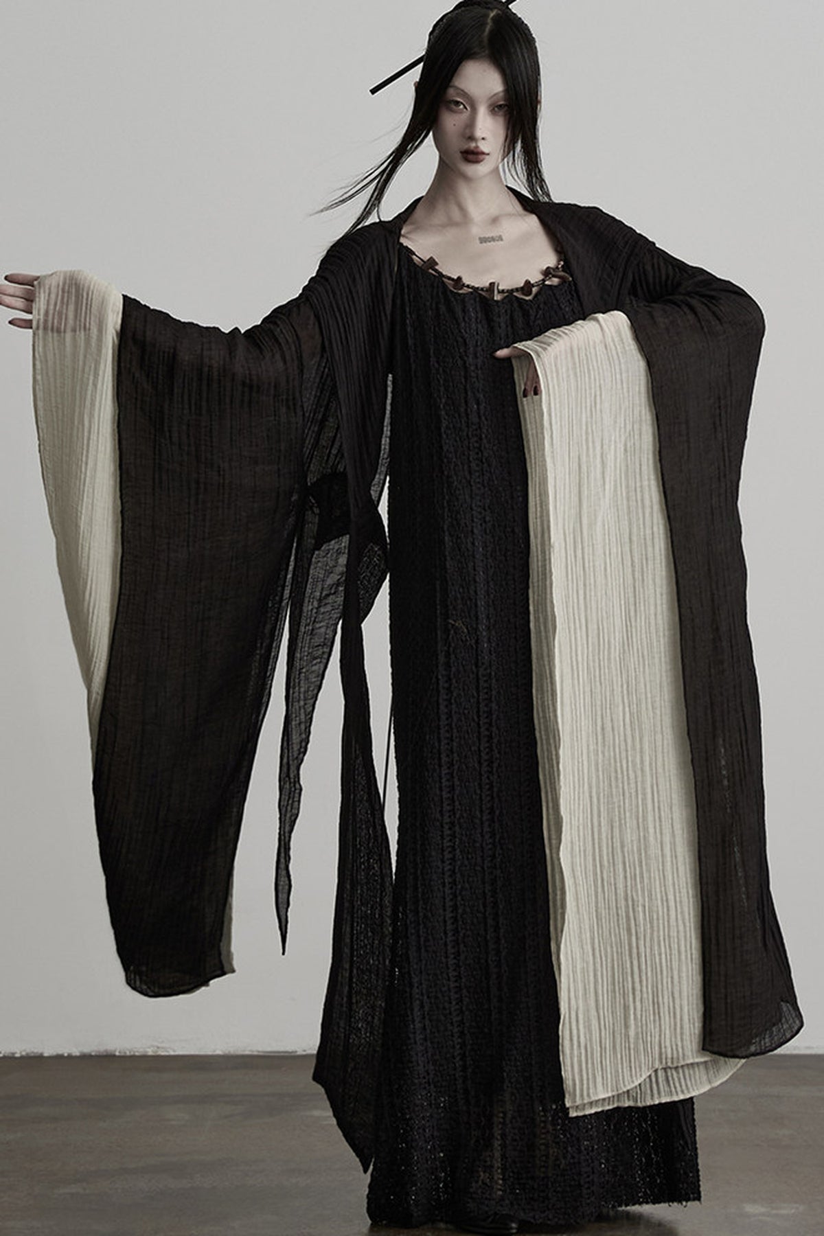 Oversized Detachable Wide Sleeve Hooded Jacket