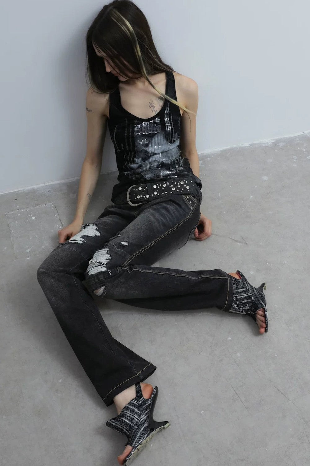 Jeans Strappati a Vita Bassa