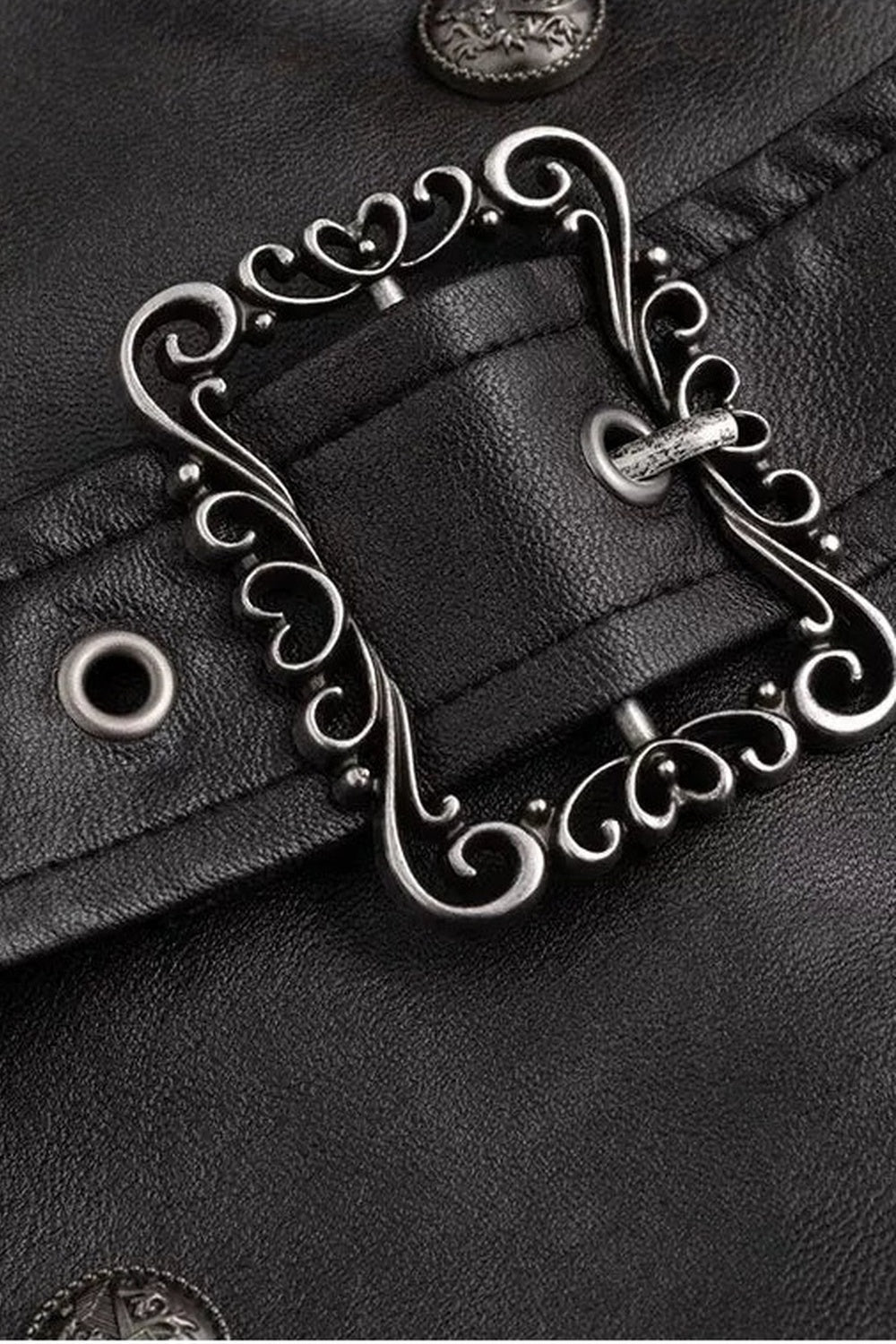 Detachable Cape Leather Jacket