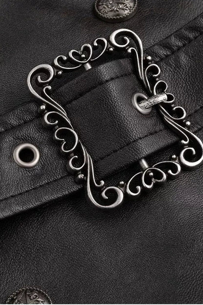 Detachable Cape Leather Jacket