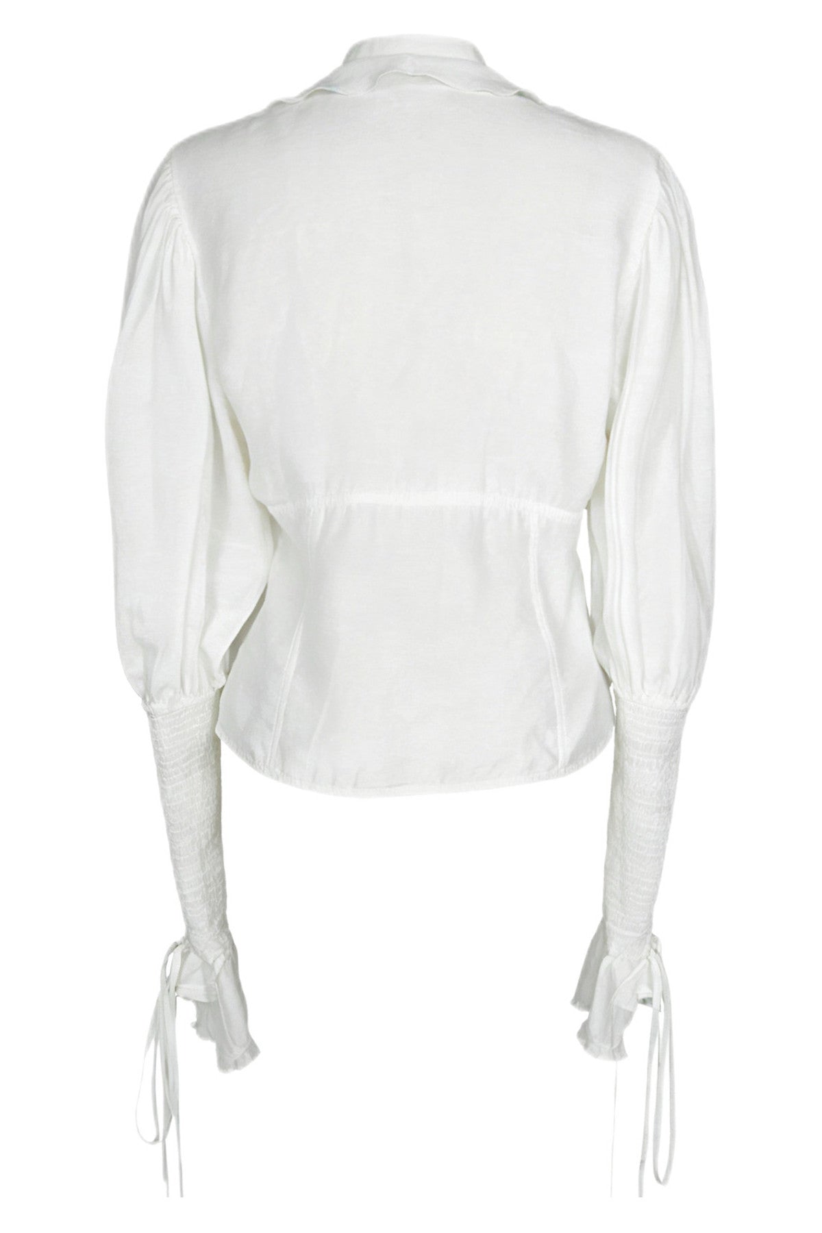 Accordion Pleated Puff Sleeve Blouse