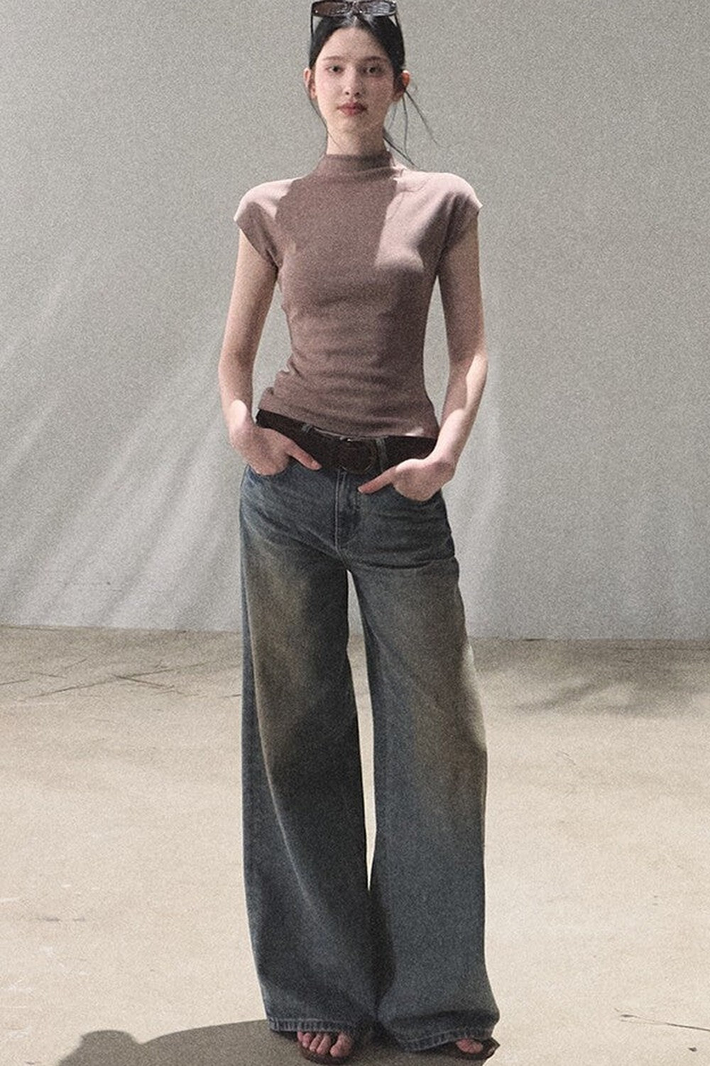 Vintage Hand-Painted Wide Leg Jeans Set