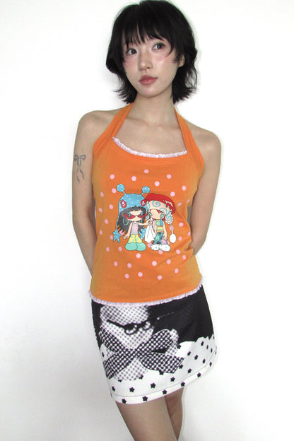 Cat Star Polka Dot Skirt