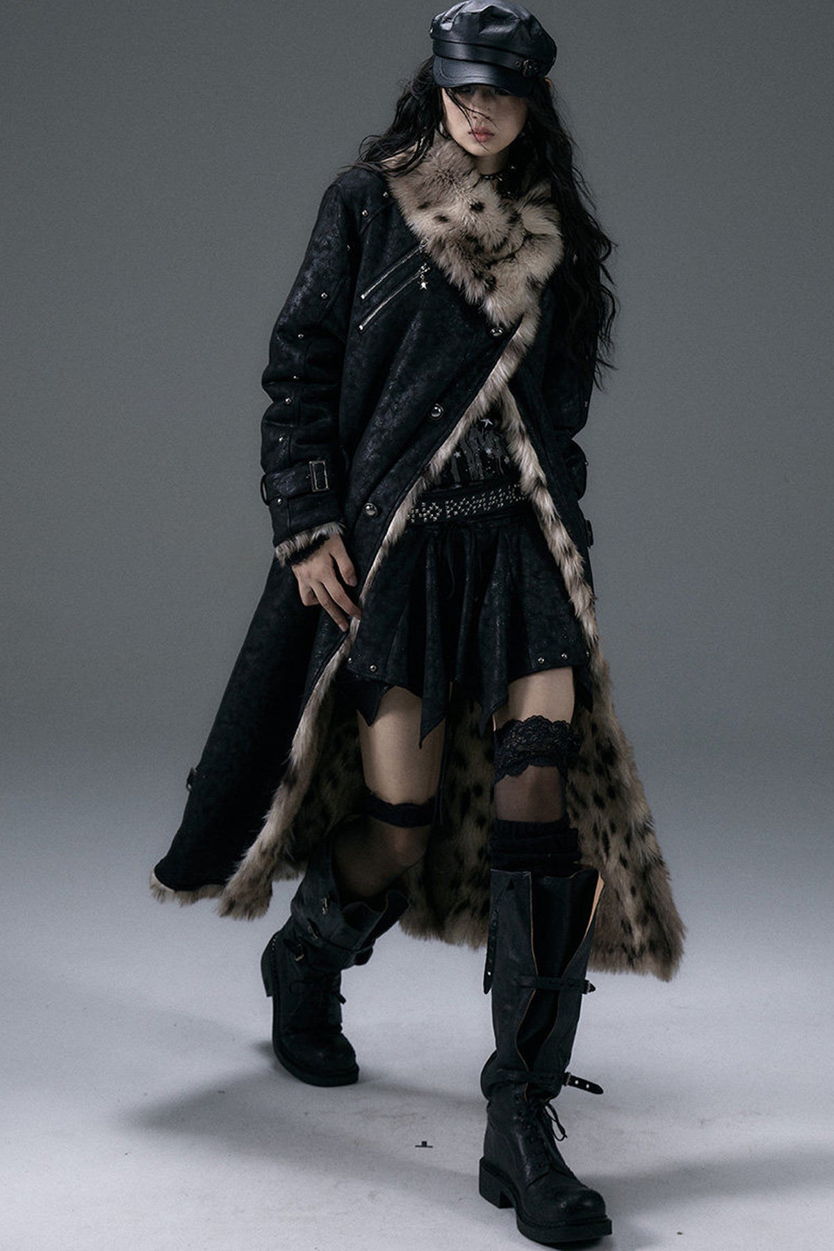 Reversible Suede Leopard Fur Coat