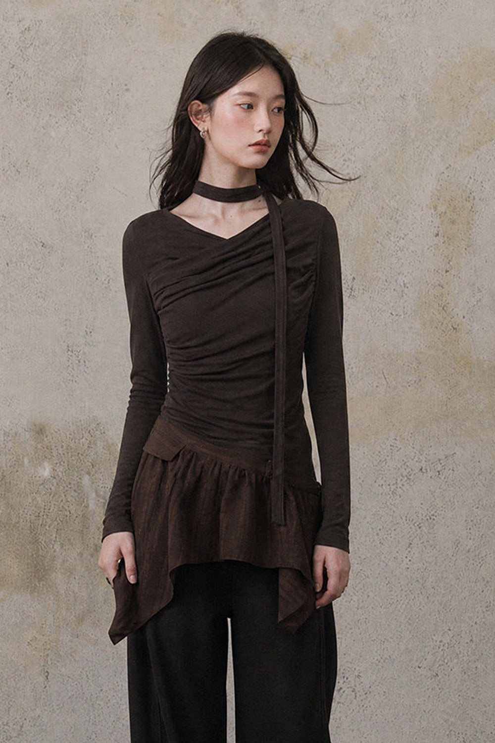Wild Mist Brown Dark Striped Skirt Curtain