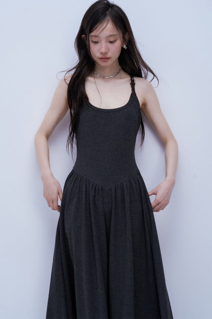 Leather Buckle Tank Dress