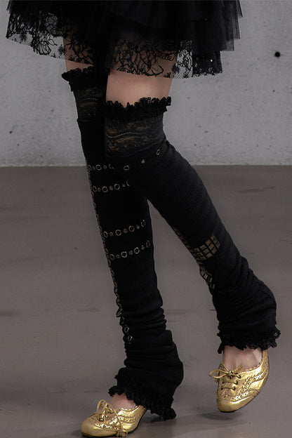 Stretchy Stacked Lace Leg Warmers