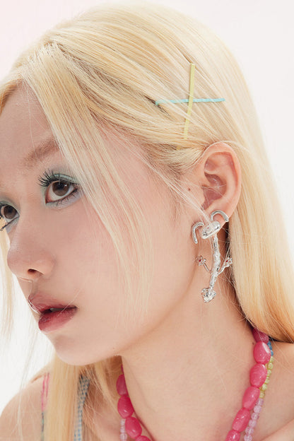 Gold Silver Strawberry Rabbit Earrings