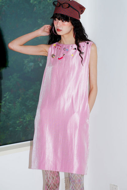 Studded Backless Tank Dress