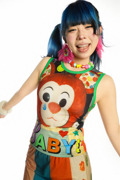 Y2K Devil Cat Print Sleeveless Tank Top