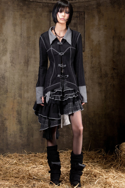 Two-Way Raw Edge Outerwear Shirt