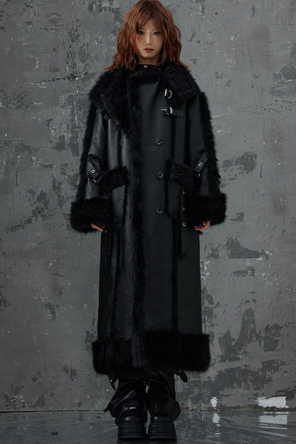 Dark Punk Heavy Industry Faux Fur Coat