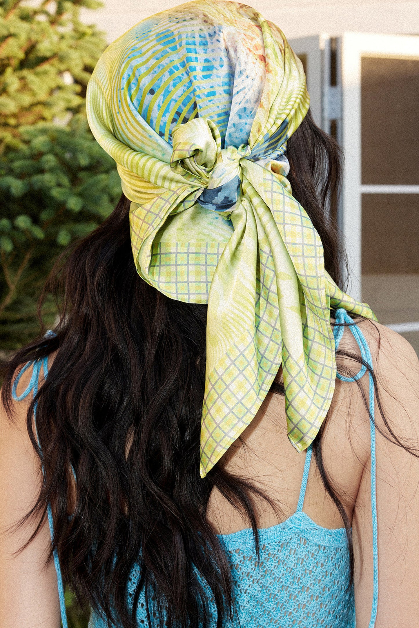 Floral Satin Silk Scarf