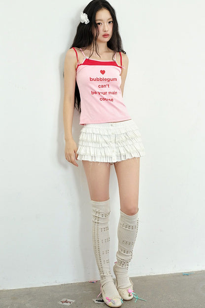 Text Cotton Knit Cami