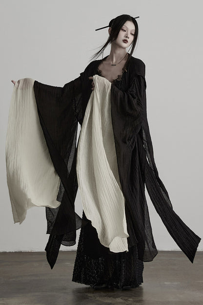 Oversized Detachable Wide Sleeve Hooded Jacket