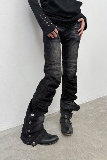 Y2K Armor Structure Straight-Leg Jeans
