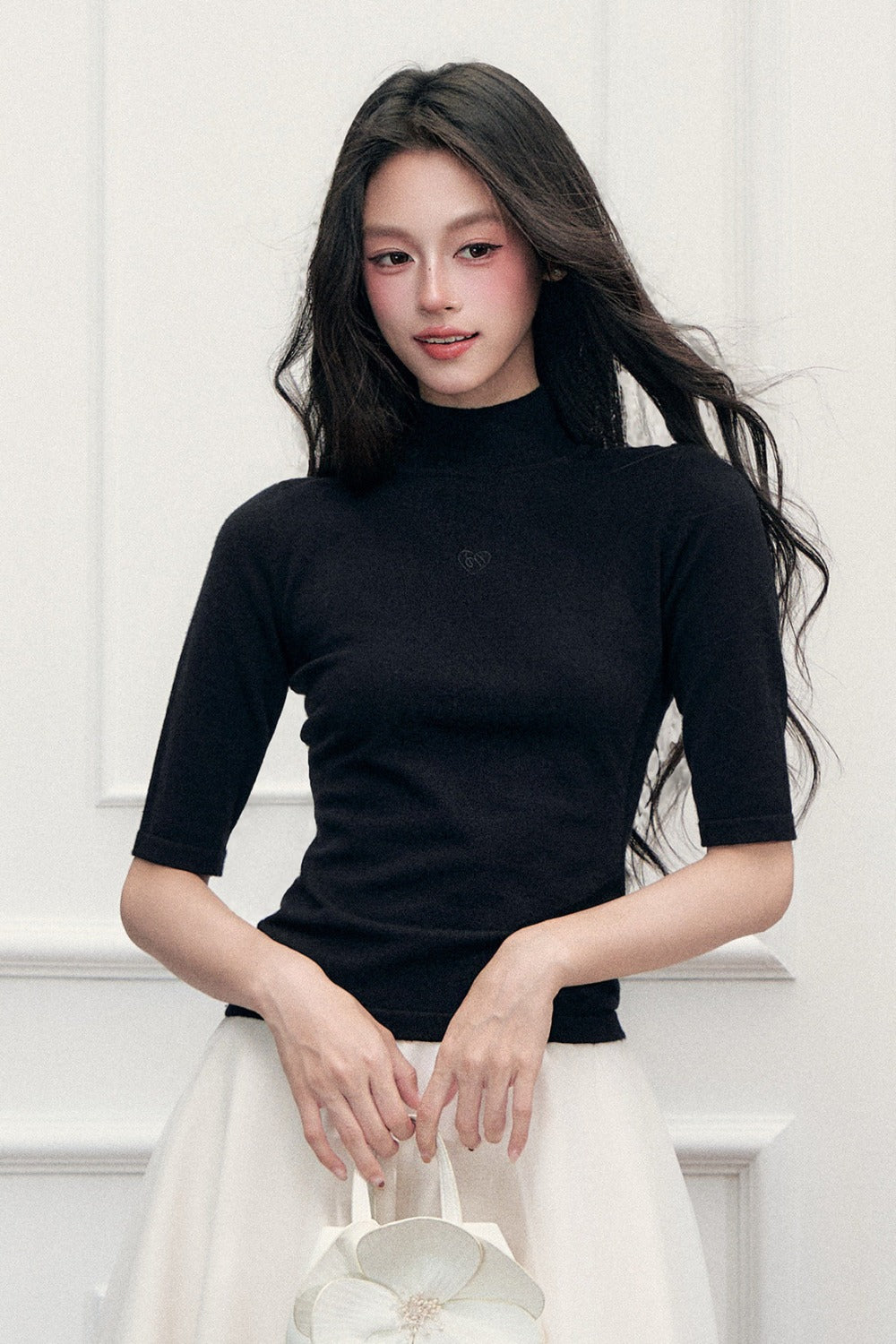 Mid-Sleeve Knit Sweater