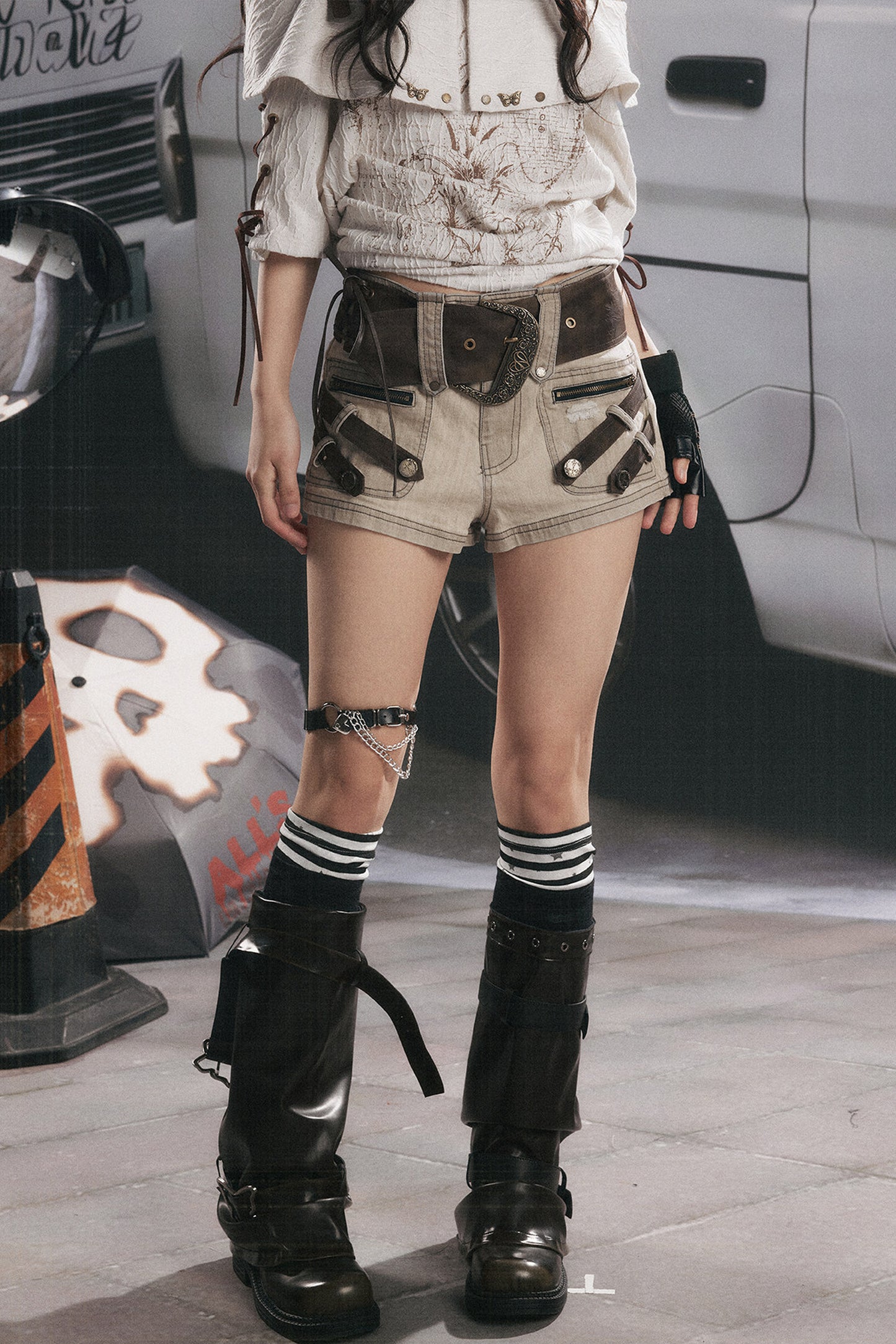Ultra-Short Belted Summer Pants