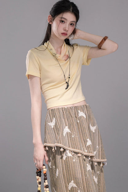Gold Lemon Knit Top