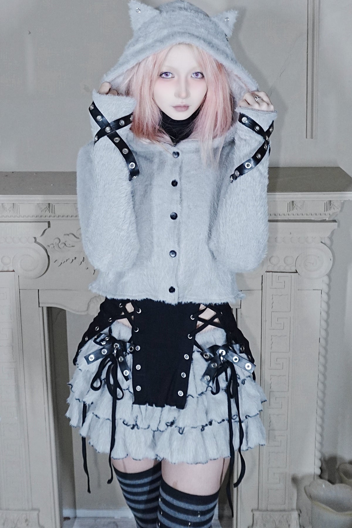 Plush Knit Bow Cake Skirt