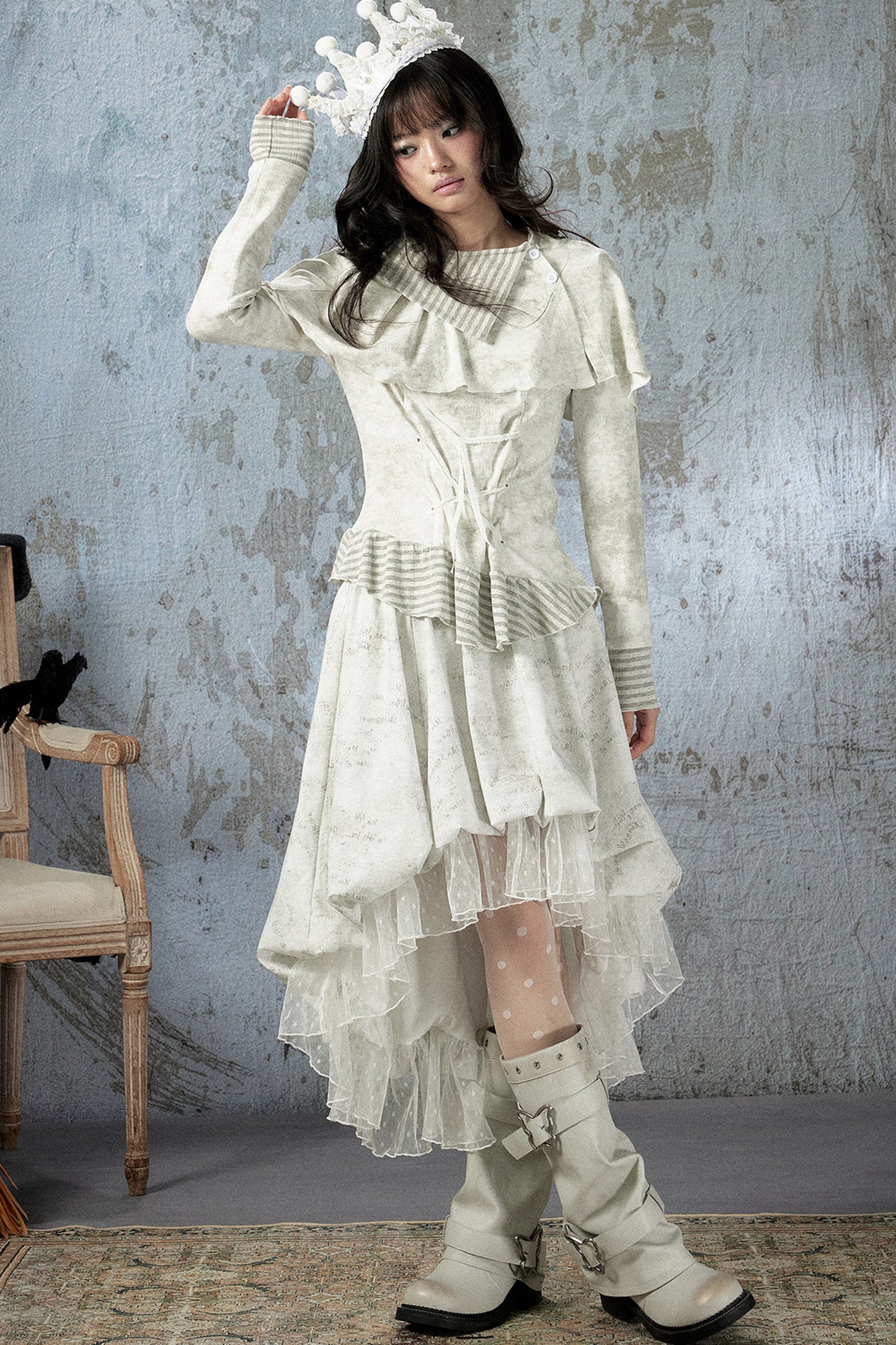 Light Lace Asymmetrical Skirt