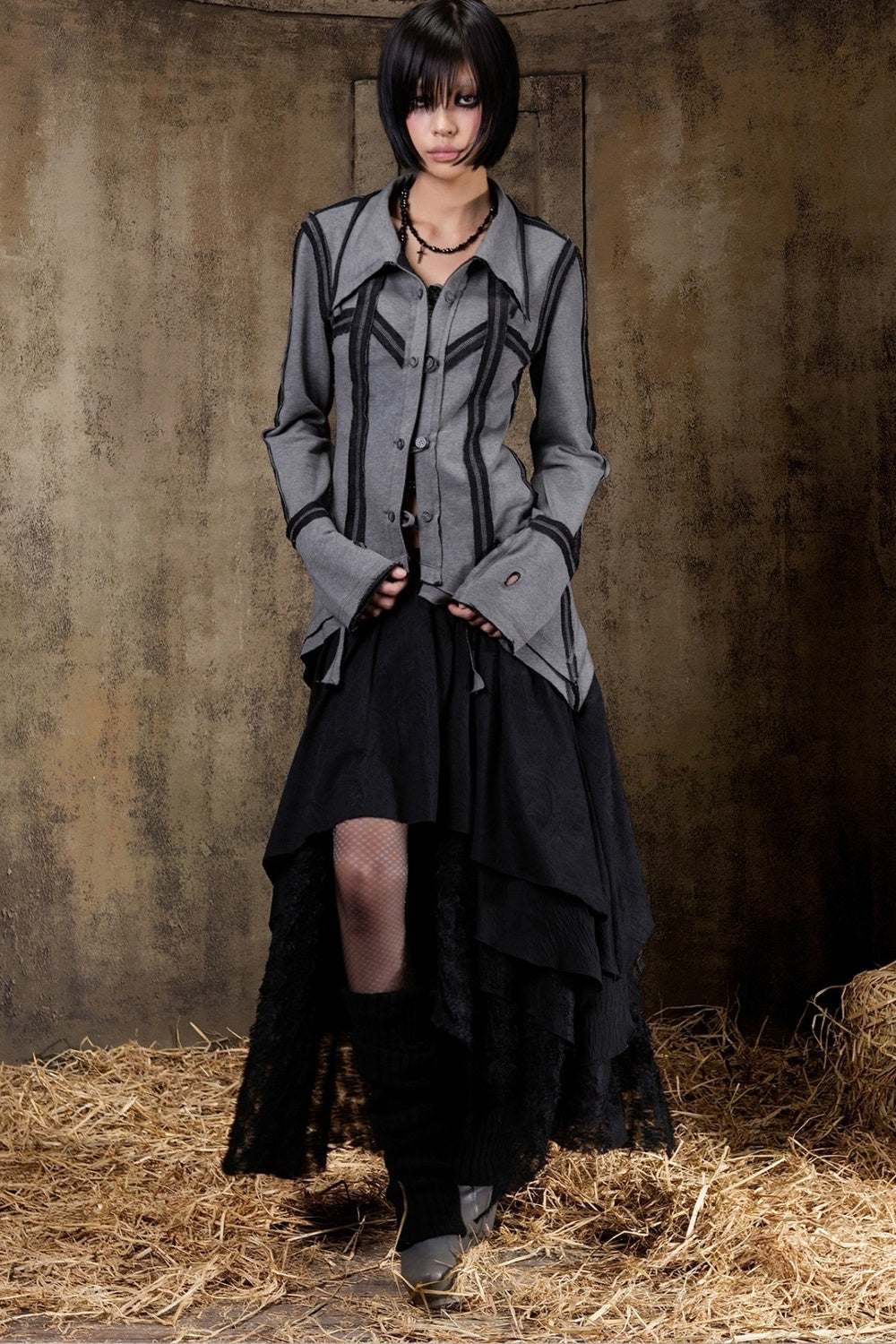 Two-Way Raw Edge Outerwear Shirt