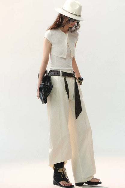 Silk Tie Waist Trousers