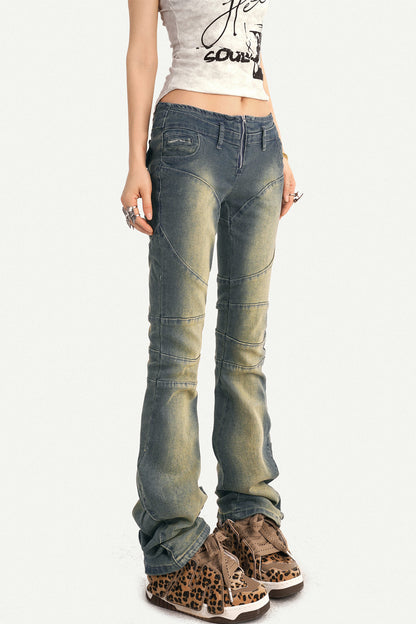 Retro Flared Denim Pants