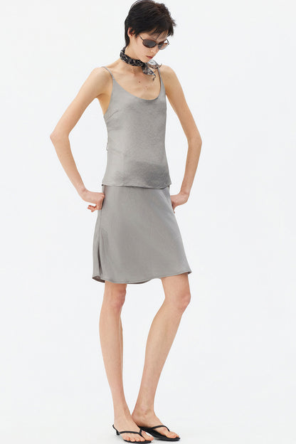 Thin Strap Satin Camisole and Mermaid Skirt Set-Up