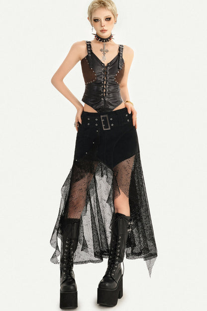 Steampunk-Wildleder-Patchwork-Rock