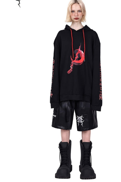 Electric Moon Diamond Drawstring Hoodie