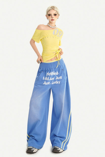 Retro Blue Contrast Sweatpants