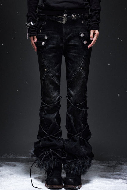 Punk Palace Lace-Up Flared Jeans