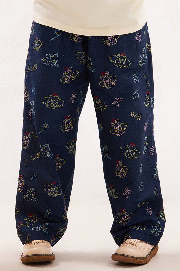 Heavy Embroidery Animal Angel Jeans
