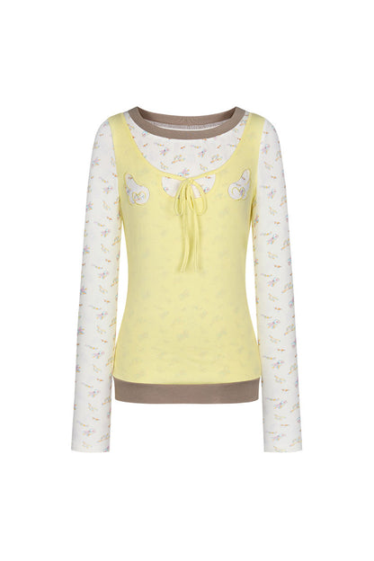 Embroidery Layered-Look Top