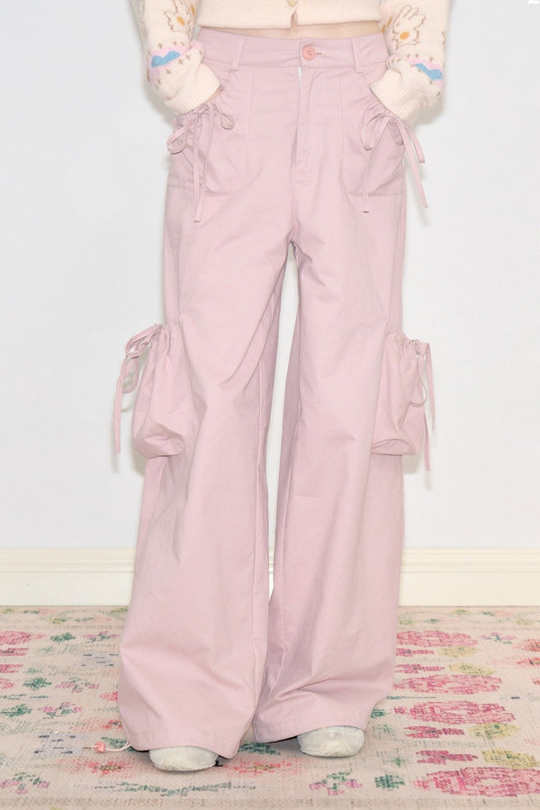 Multi-Pocket High-Waist Wide-Leg Pants