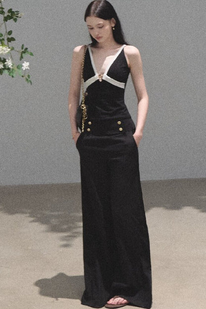 High-Waisted Drape Wide-Leg Pants