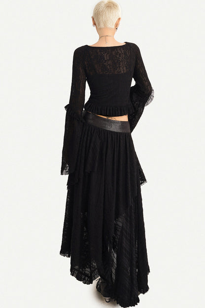 Schwarze schmale Strickjacke