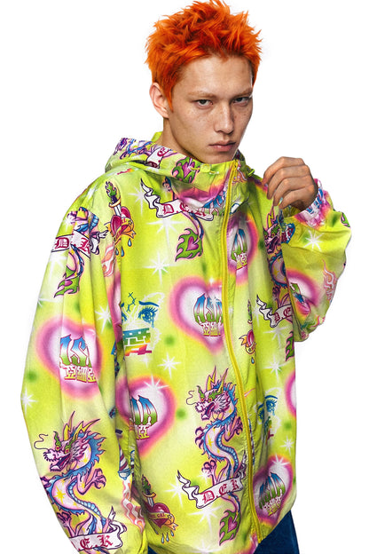 Showa veste shell en Teflon à imprimé tatouage