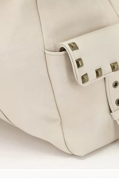 Cross Rivet Leather Shoulder Bag